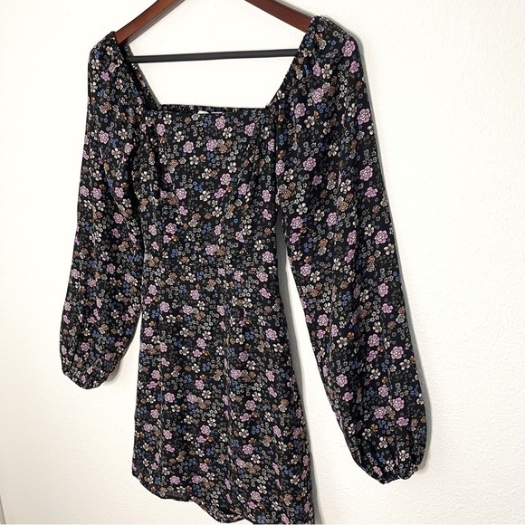 Anthropologie All in Favor square neck open back long sleeves mini dress size XS - Picture 2 of 10